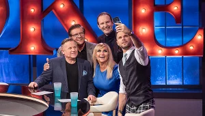 Rafał Rutkowski z gośćmi pierwszego odcinka "Joke Show"