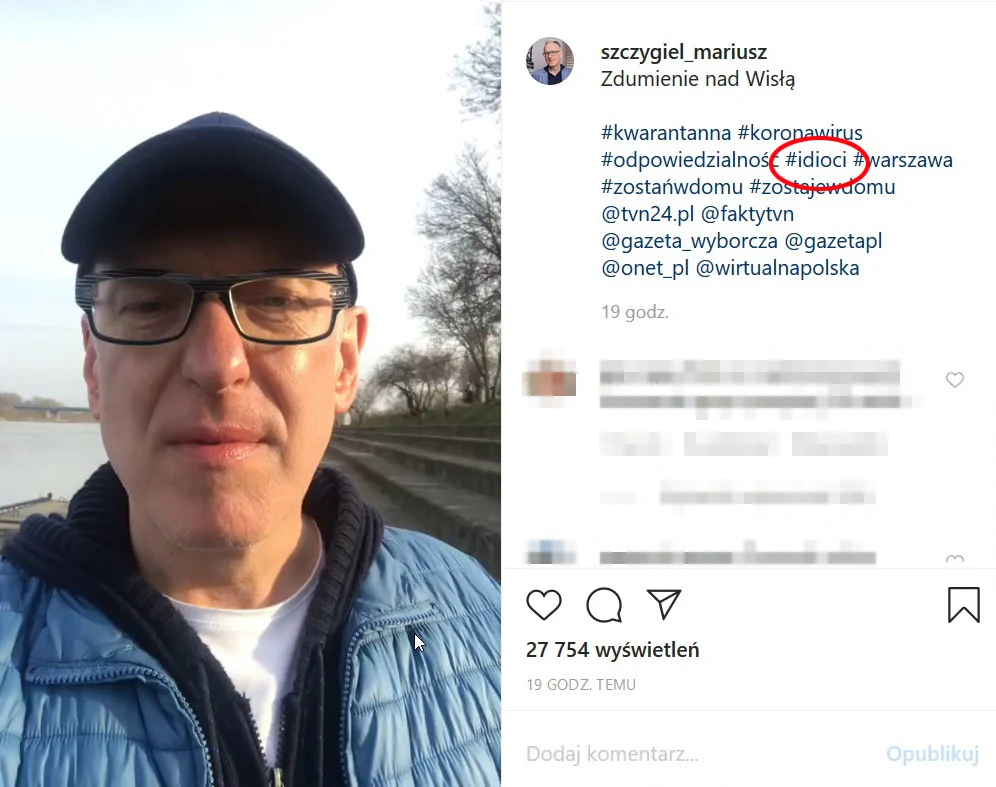 Relację można obejrzeć na Instagramie Mariusza Szczygła
