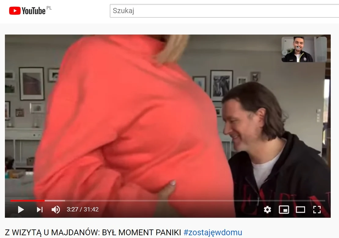 Gosia prezentuje wielki brzuch (Screen z kanału grabari.pl na youtube)