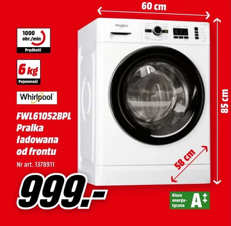Pralka FWL61052BPL Whirlpool