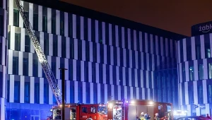 Pożar na dachu biurowca w Katowicach (fot. Andrzej Grygiel)