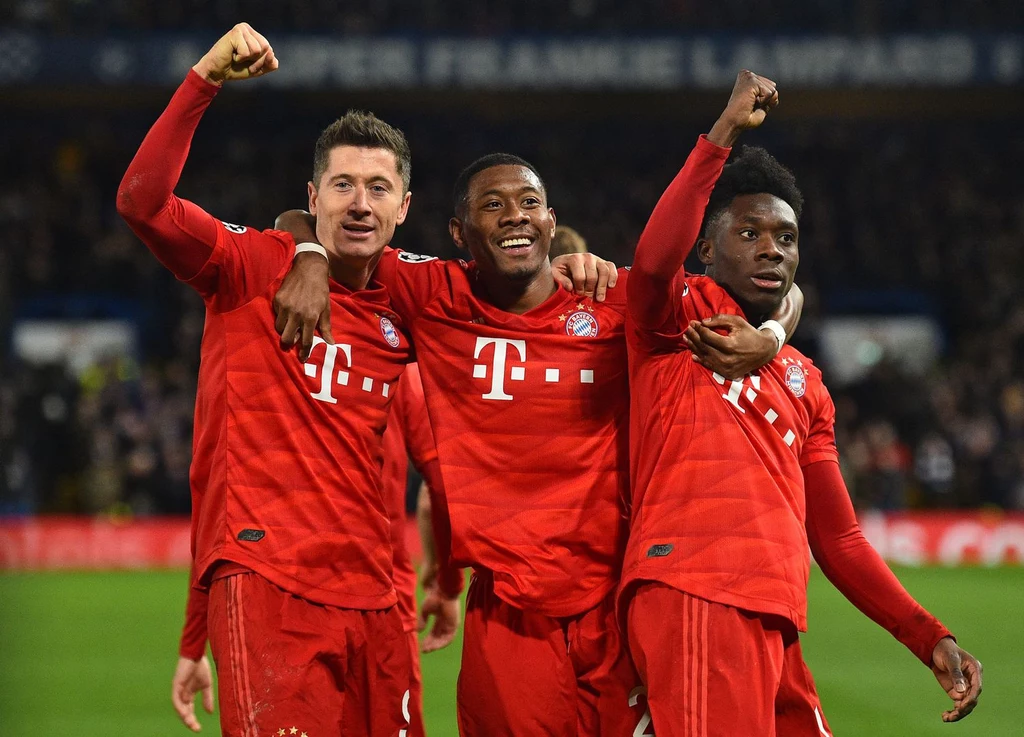 Robert Lewandowski, David Alaba i Alphonso Davies Robert Lewandowski, David Alaba i Alphonso Davies