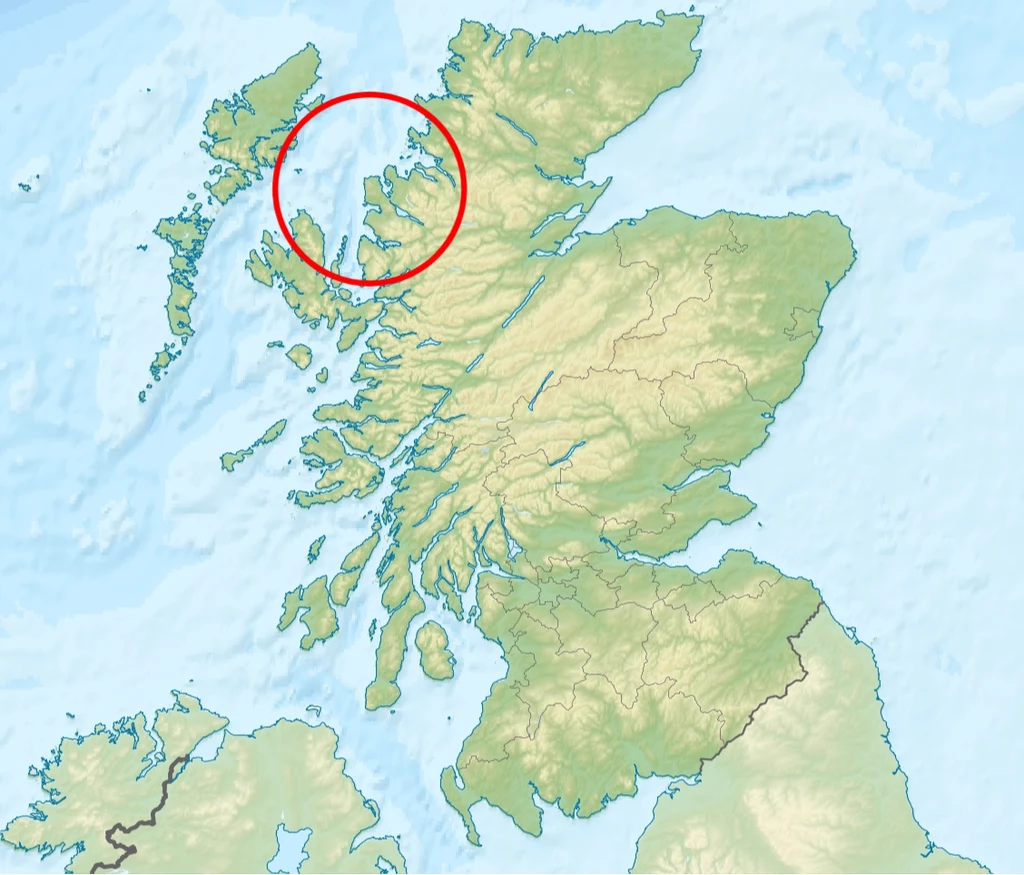 Gruinard znajduje się w północnej części Szkocji