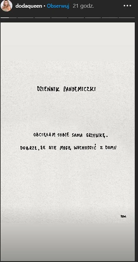 Wpis Dody na IsntaStories 