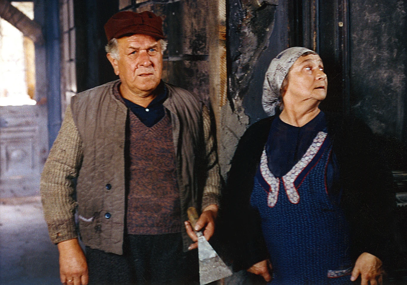 Wacław Kowalski na planie "Domu"; na zdj. ze Stefanią Iwińską