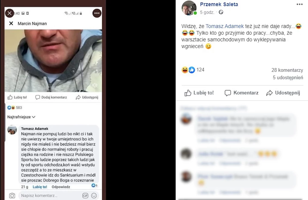 Tomasz Adamek i Przemysław Saleta kontra Marcin Najman