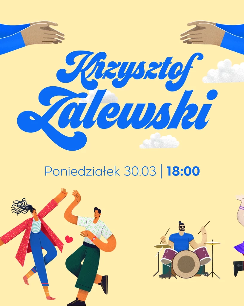 Koncert Krzysztofa Zalewskiego odbędzie się w poniedziałek 30 marca o 18.00 