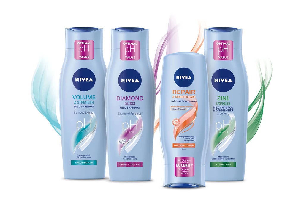 Szampony i odżywki damskie z innowacyjną formułą  NIVEA Hair pH Balance