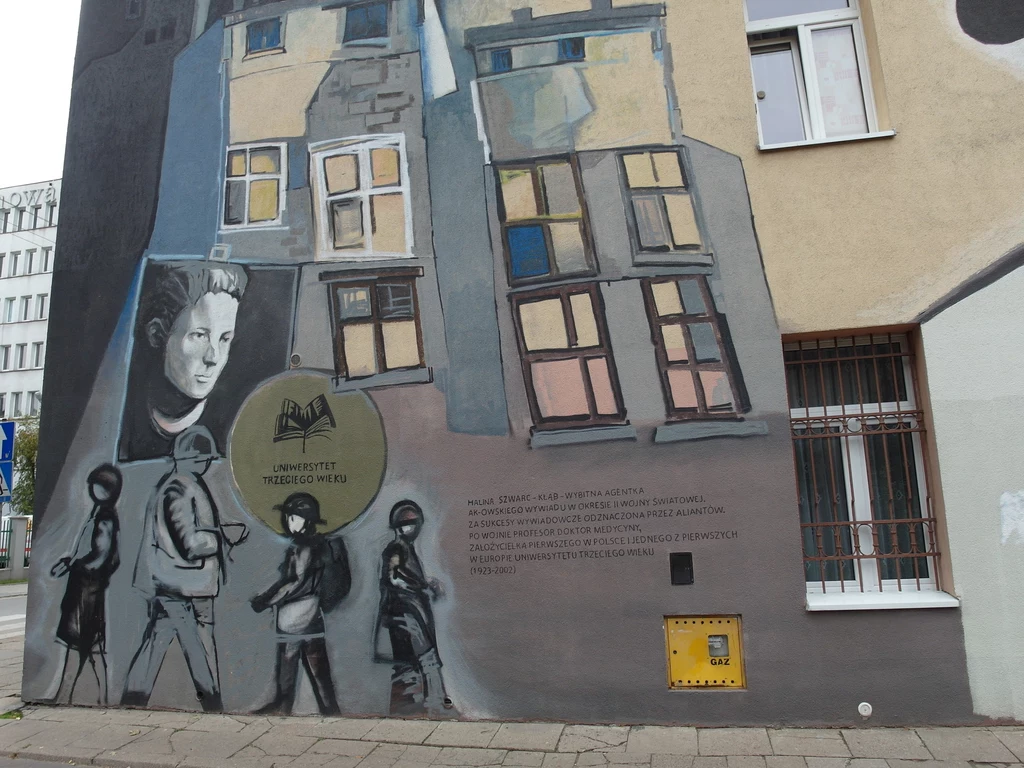 Mural poświęcony Halinie Szwarc