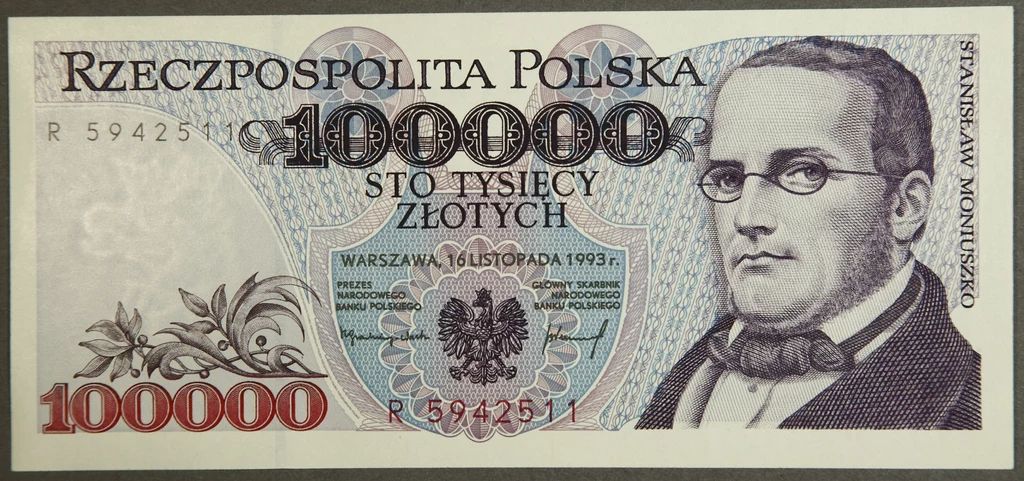 Banknot z wizerunkiem Stanisława Moniuszki