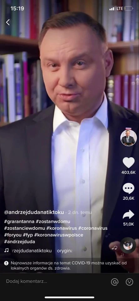 Andrzej Duda na TikToku Andrzej Duda na TikToku