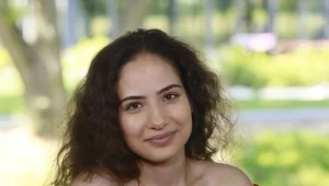 Marlena Bazylczuk na planie programu "Rolnik szuka żony"  