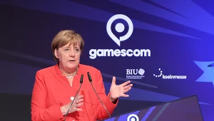 Angela Merkel podczas wystąpienia na targach Gamescom 2017
