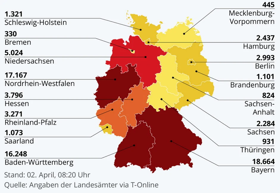 Liczba zachorowań w Niemczech - w byłych Niemczech Zachodnich da się zaobserwować znacznie więcej przypadków niż w byłym NRD. W RFN obowiązkowe szczepienia zakończyły się w 1975 r. W NRD zaprzestano ich w 1990 r (wraz z końcem Niemiec Wschodnich). Fot. Statista Liczba zachorowań w Niemczech - w byłych Niemczech Zachodnich da się zaobserwować znacznie więcej przypadków niż w byłym NRD. W RFN obowiązkowe szczepienia zakończyły się w 1975 r. W NRD zaprzestano ich w 1990 r (wraz z końcem Niemiec Wschodnich). Fot. Statista