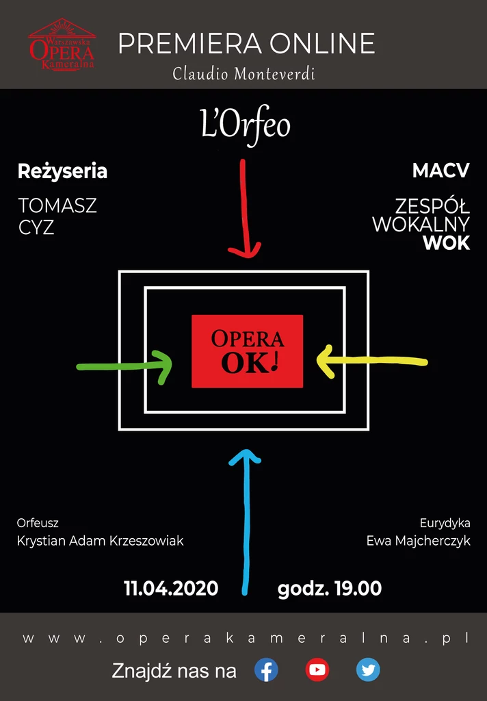 Cykl operaOK! organizowany jest przez Warszawską Orkiestrę Kameralną