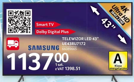 Telewizor LED UE43RU7172 Samsung