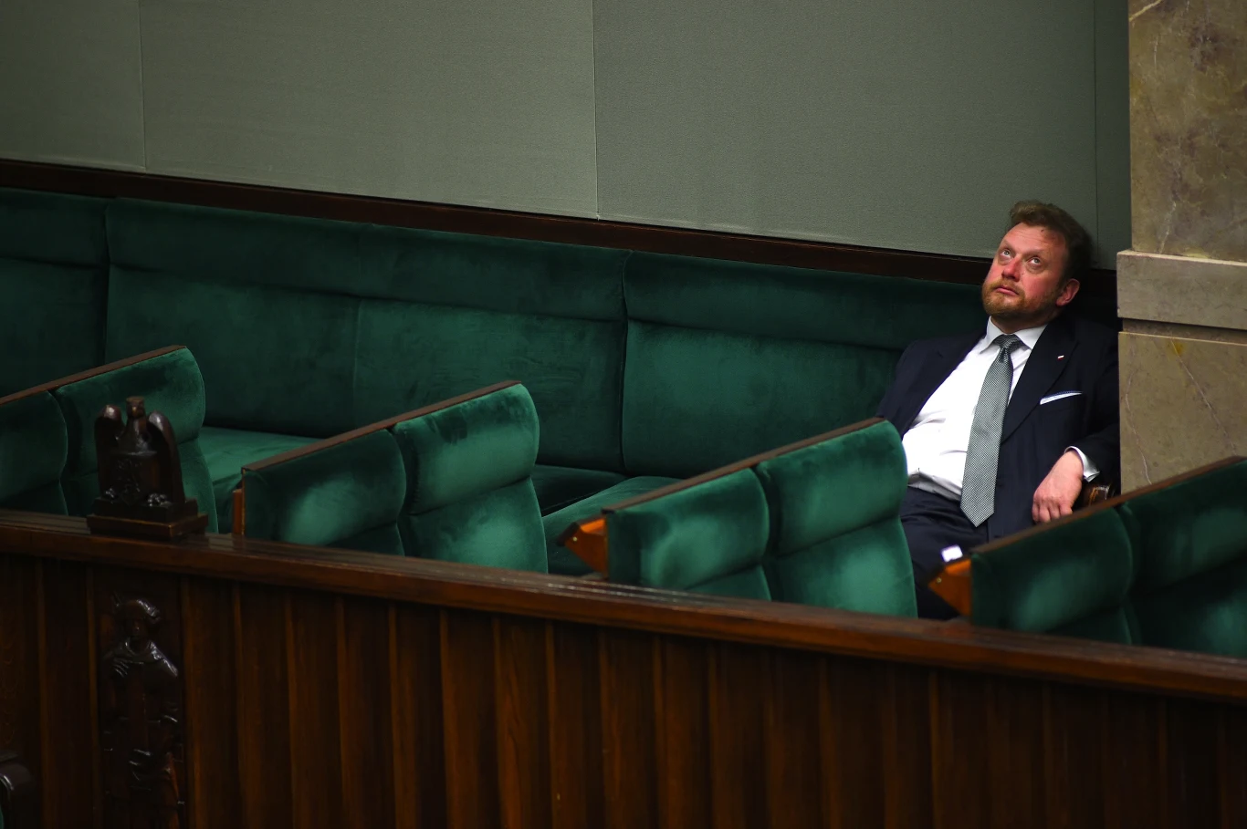 Zmęczony Łukasz Szumowski 6 kwietnia podczas posiedzenia Sejmu