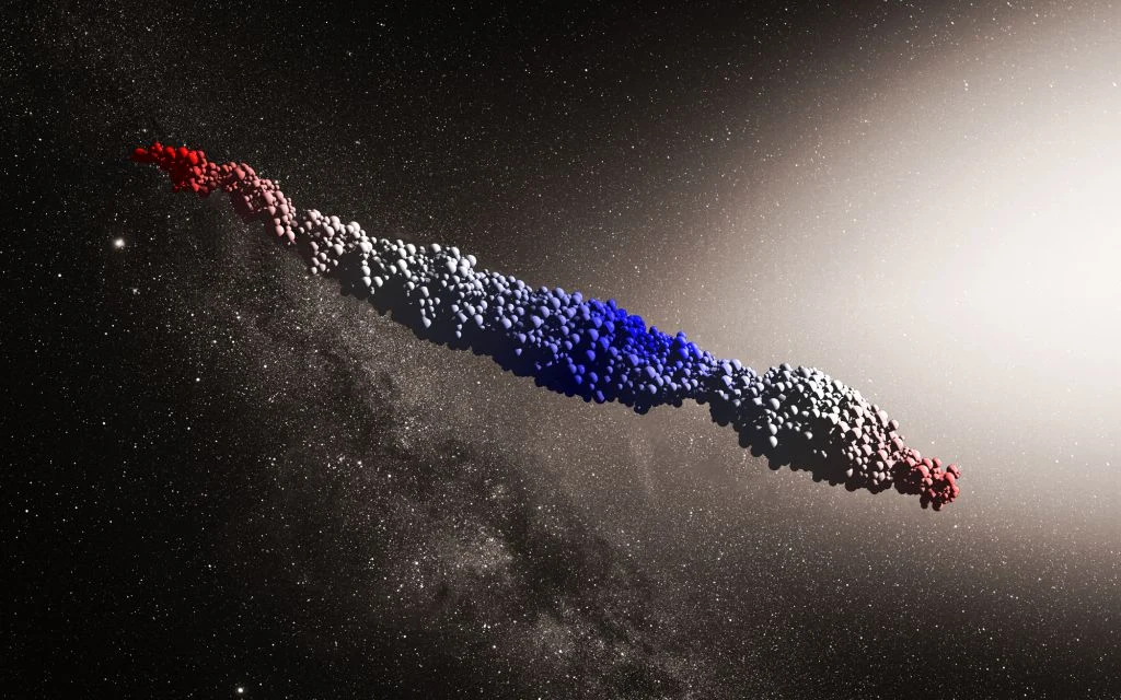 Symulacje komputerowe sugerują, że 'Oumuamua jest zlepkiem różnych fragmentów rozerwanych przez grawitację gwiazdy Symulacje komputerowe sugerują, że 'Oumuamua jest zlepkiem różnych fragmentów rozerwanych przez grawitację gwiazdy