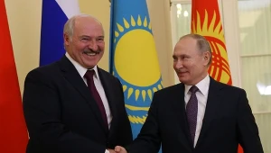 Prezydenci Białorusi Aleksandr Łukaszenka i Rosji Władymir Putin
