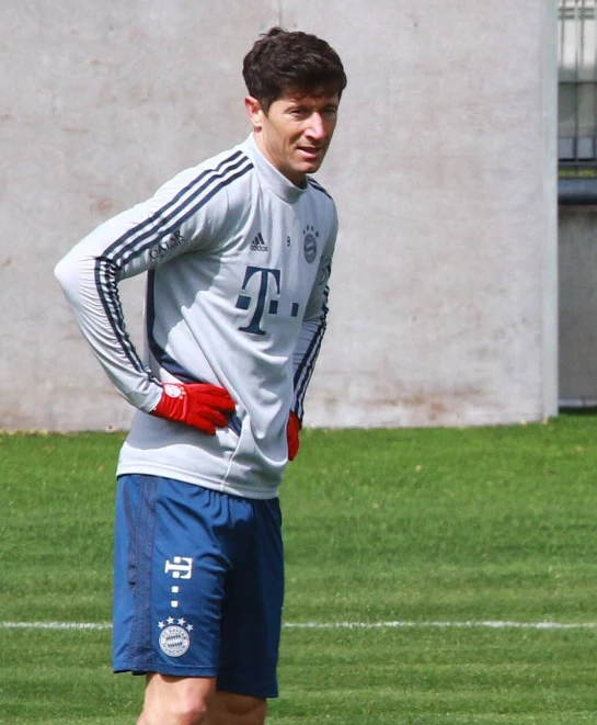 Robert Lewandowski na treningu