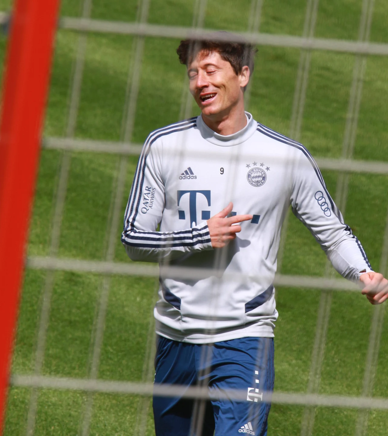 Robert Lewandowski na treningu