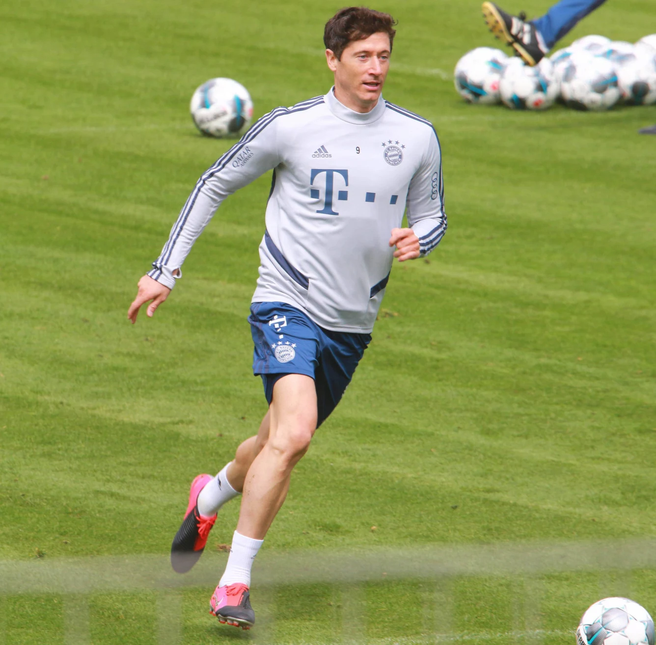 Robert Lewandowski na treningu Robert Lewandowski na treningu