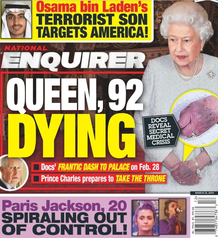 Okładka brytyjskiego tabloidu