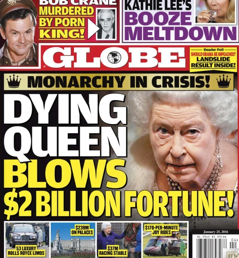 Okładka brytyjskiego tabloidu