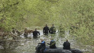 Poszukiwania chłopca w rzece Kwisie, zdjęcie z 30 kwietnia 2020