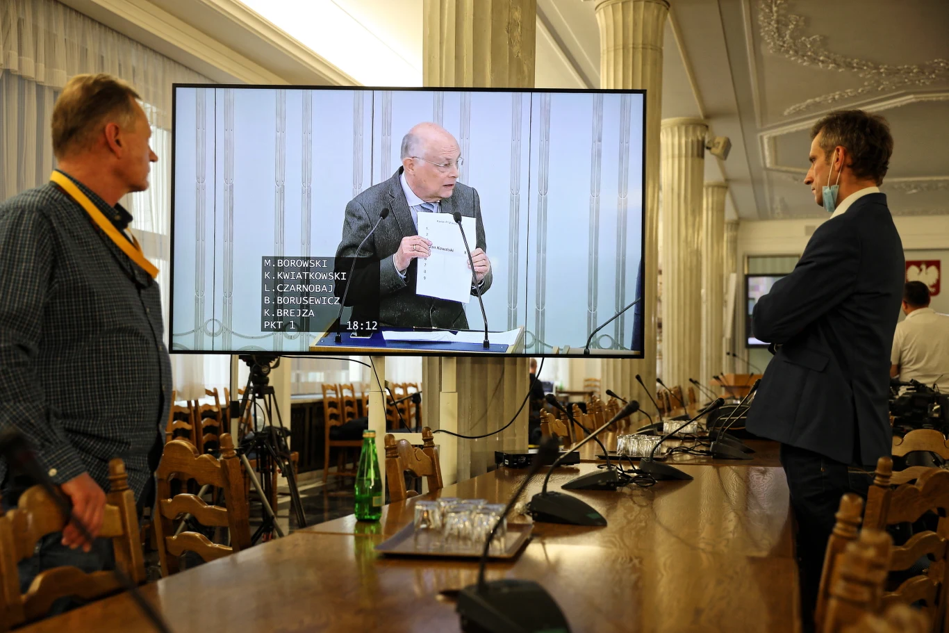 Senator Marek Borowski podczas posiedzenia Senatu