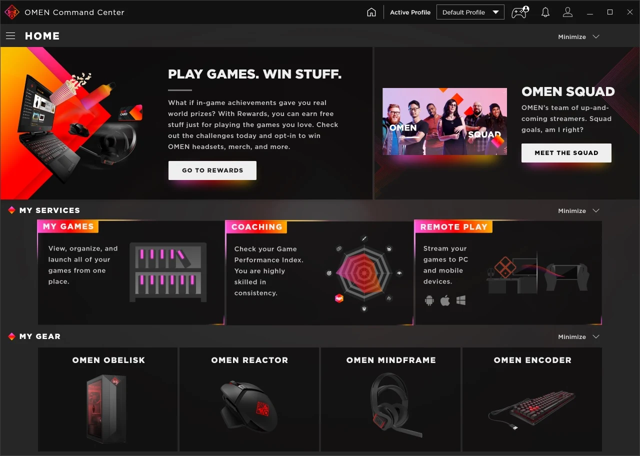 Modyfikację przeszedł OMEN Command Center Modyfikację przeszedł OMEN Command Center