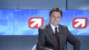 Bogdan Rymanowski w studiu "Wydarzeń" telewizji Polsat