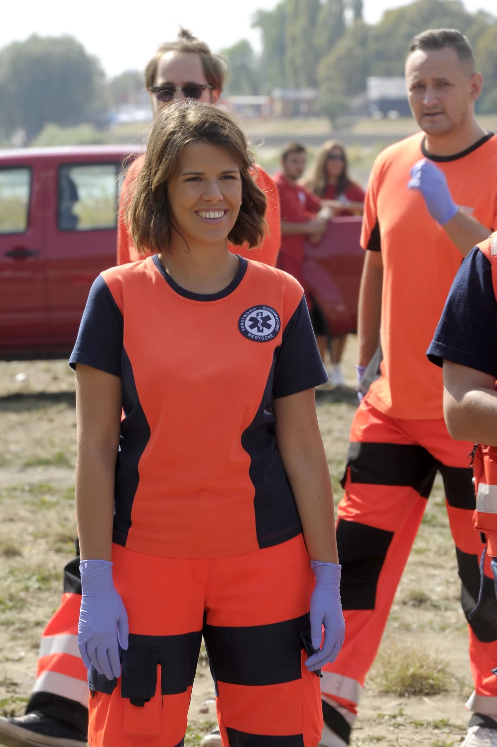 Monika Mazur na planie serialu "Na sygnale" Monika Mazur na planie serialu "Na sygnale"