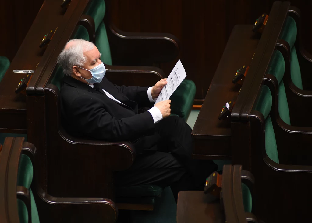 Prezes PiS Jarosław Kaczyński w Sejmi