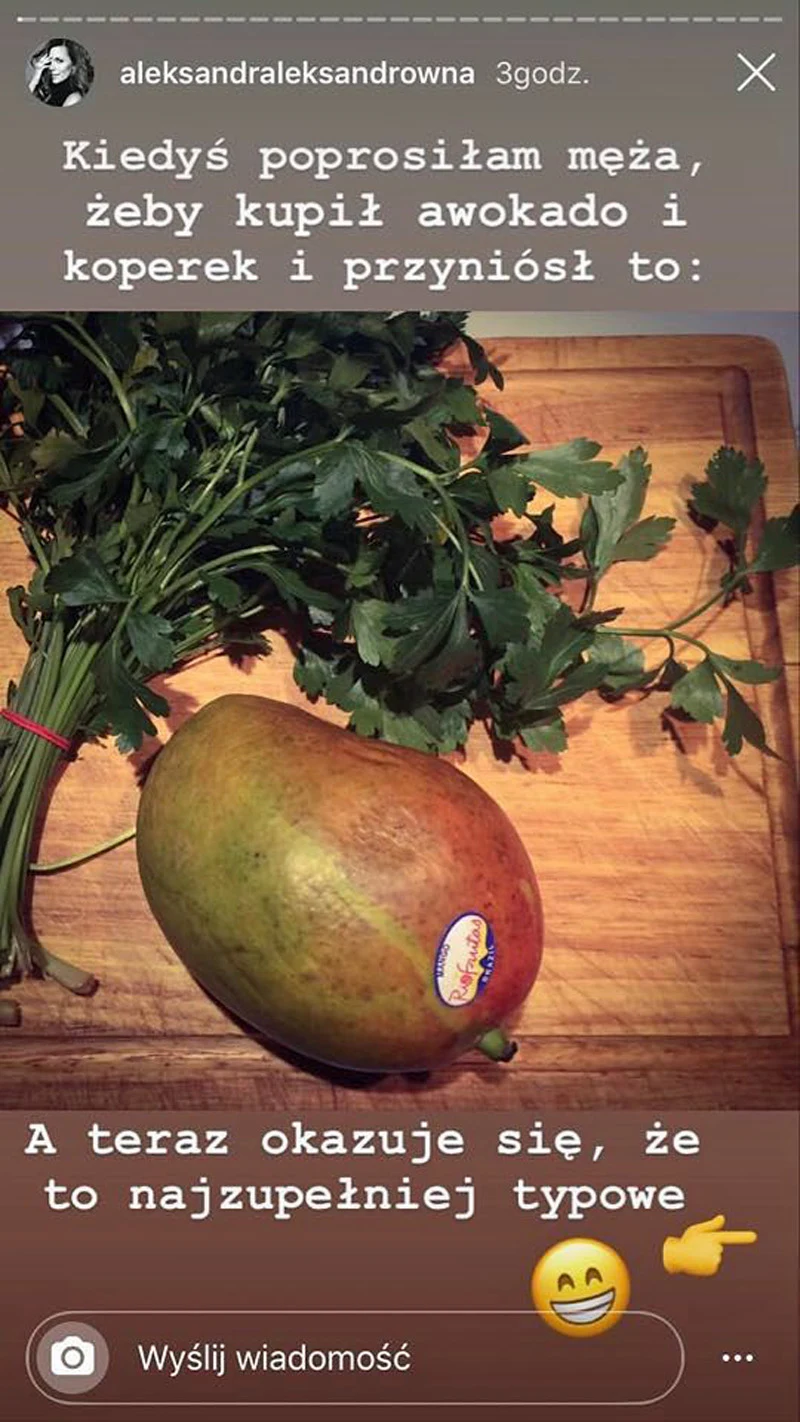 Wpis Oli Kwaśniewskiej (Screen:Instastories)