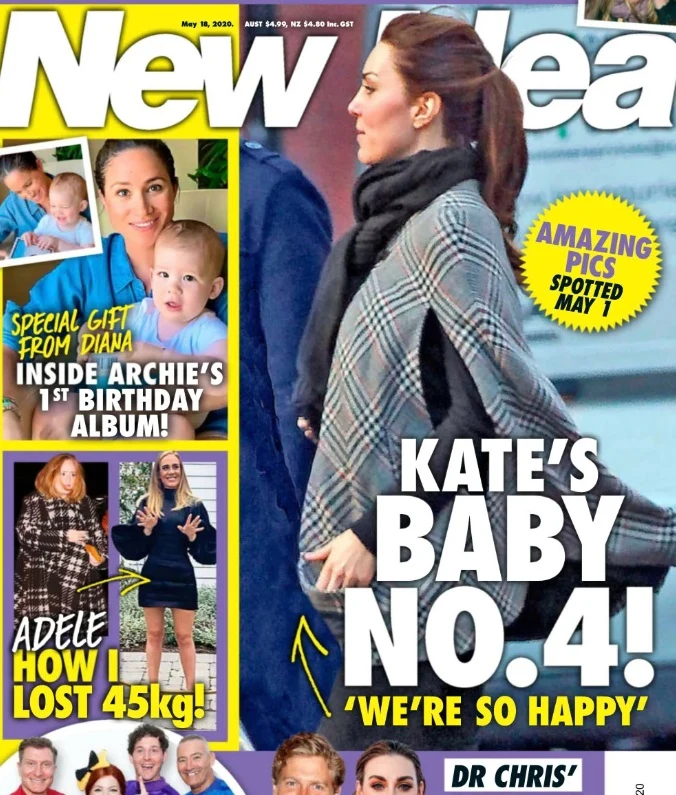 Ciężarna księżna Kate na okładce tabloidu Ciężarna księżna Kate na okładce tabloidu