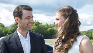 Ole Einar Bjoerndalen i jego żona Daria Domraczewa