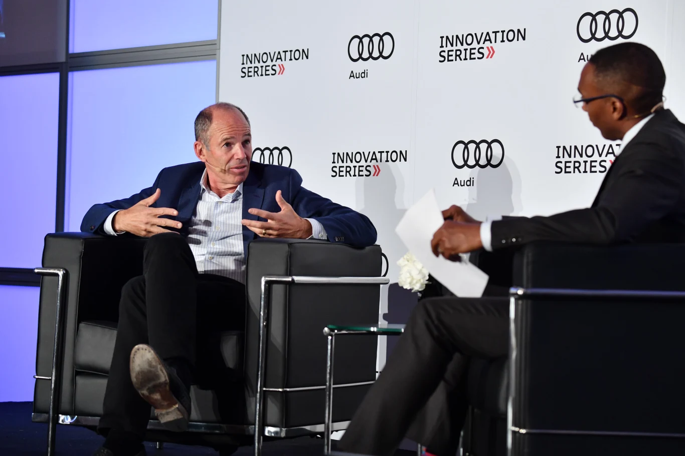 Marc Randolph, założyciel Netflixa, na konferencji Audi w Toronto, 2018