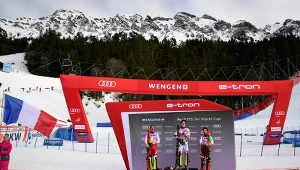 Zjazd na słynnej trasie Lauberhorn