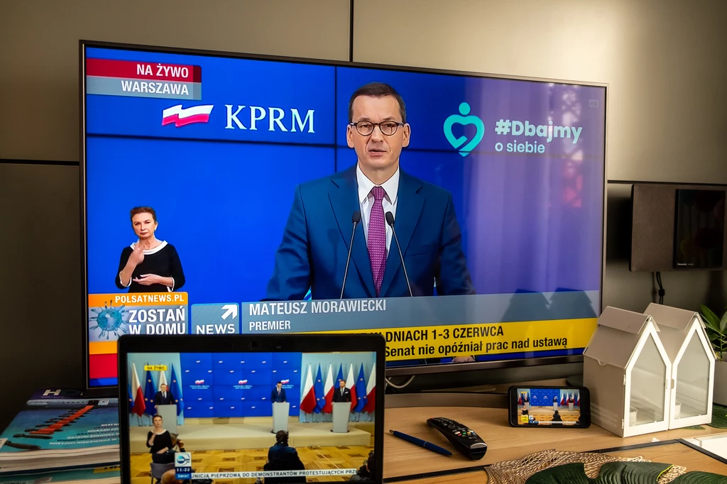 Mateusz Morawiecki podczas środowej (27 maja) konferencji w KPRM Mateusz Morawiecki podczas środowej (27 maja) konferencji w KPRM