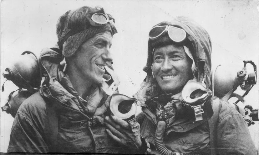 Edmund Hillary i Tenzing Norgay - pierwsi zdobywcy Everestu