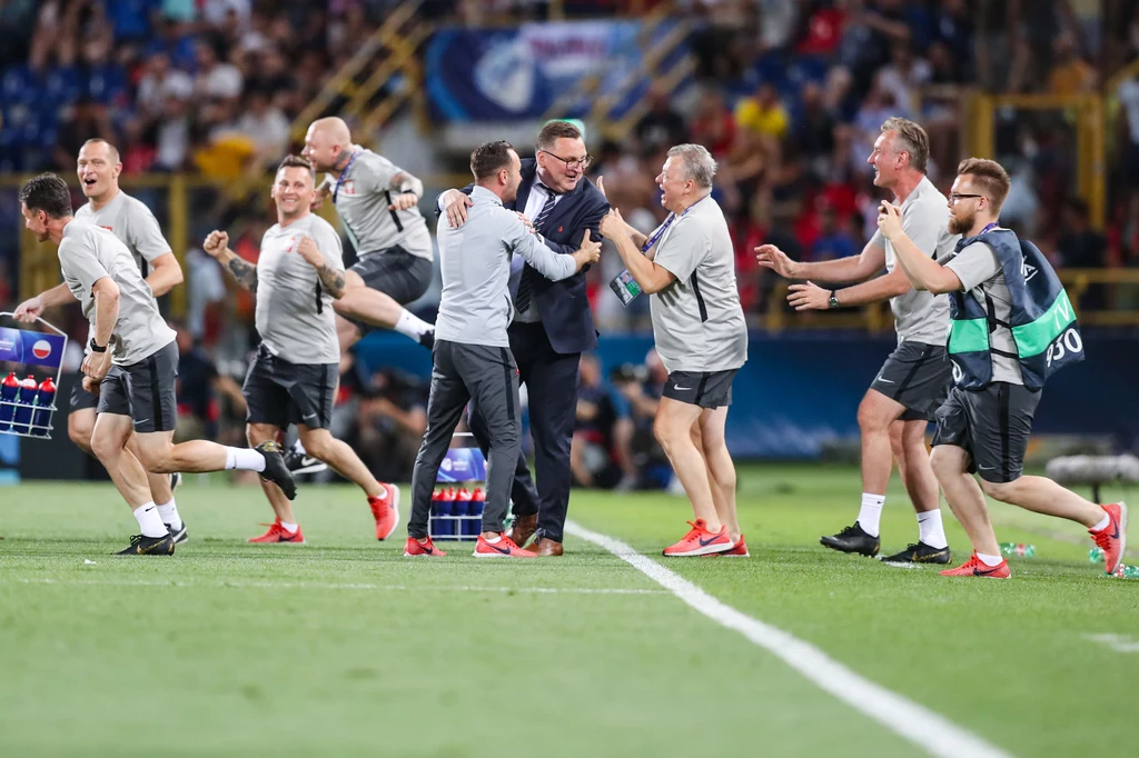 Radość Polaków po wygranej z Włochami na Euro U-21 Radość Polaków po wygranej z Włochami na Euro U-21