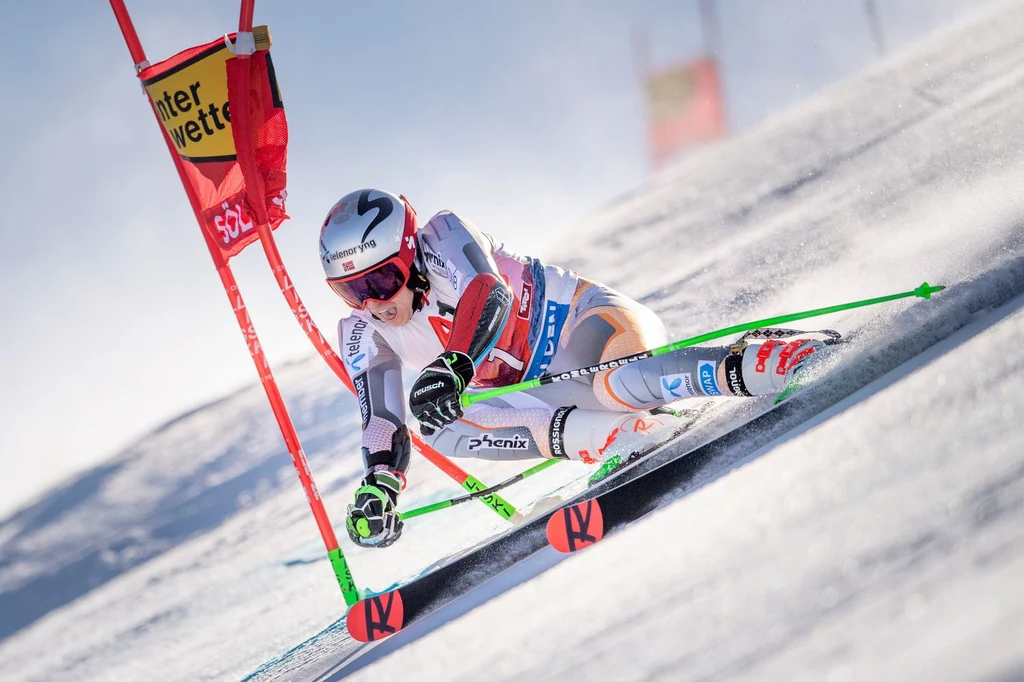 Henrik Kristoffersen na trasie w Soelden Henrik Kristoffersen na trasie w Soelden