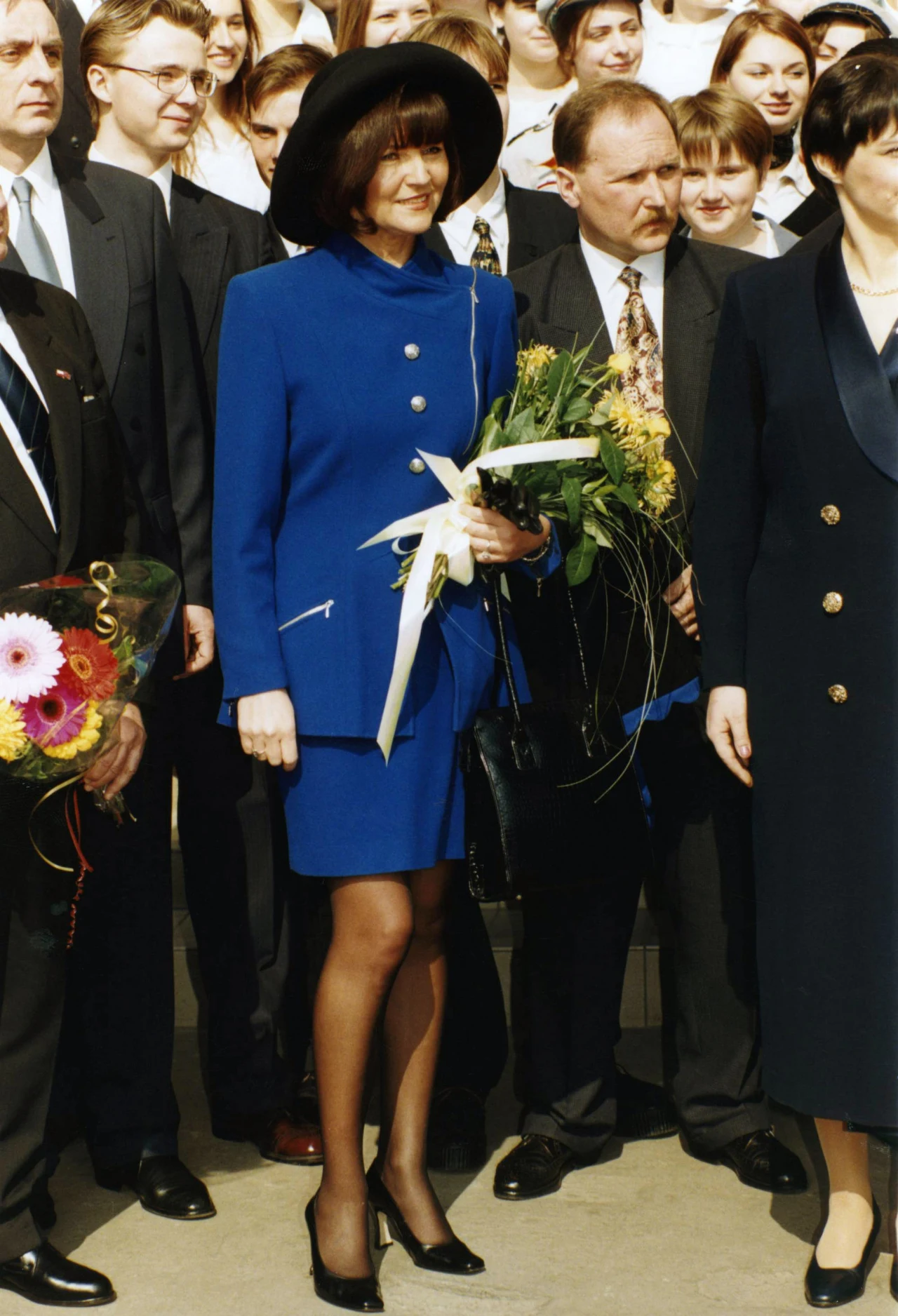 Jolanta Kwaśniewska podczas wizyty Królowej Elżbiety II w 1996 roku 