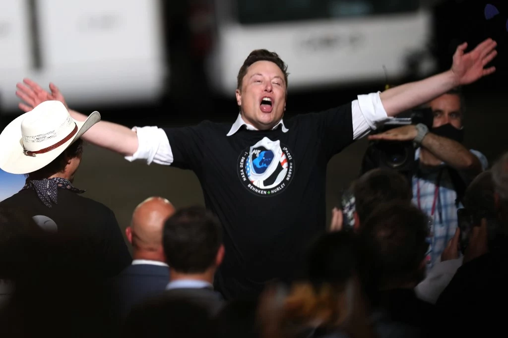 Elon Musk tuż po udanym starcie rakiety Falcon 9