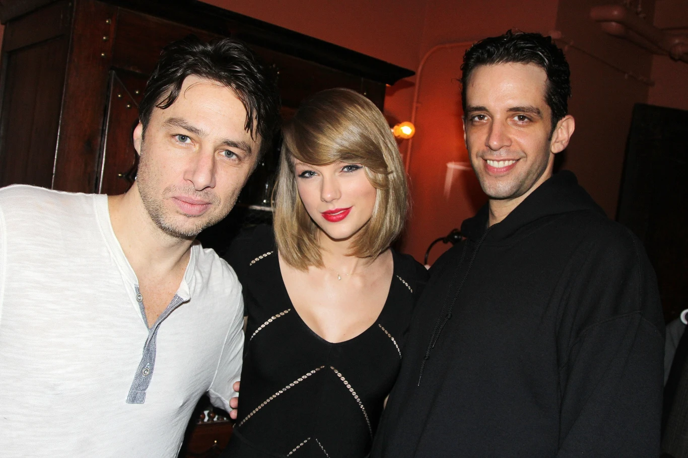 Zach Braff, Taylor Swift i Nick Cordero po występie na Broadwayu Zach Braff, Taylor Swift i Nick Cordero po występie na Broadwayu