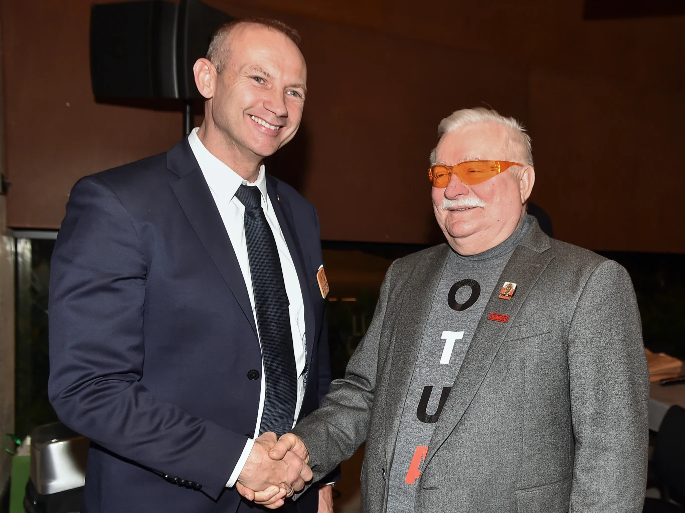 Lech Wałęsa z mężem córki Lechem Wałęsą (Kaźmierczykiem)