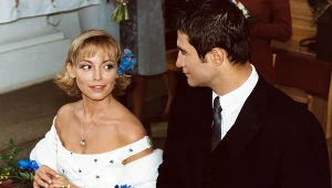 Katarzyna Chrzanowska i Waldemar Goszcz na planie serialu "Adam i Ewa"