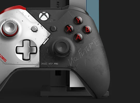 Całość otrzymała - poza ukrytą wiadomością - także nietypowe malowanie panelu obudowy oraz interesujący model pada w srebrno-czarnym kolorze. Do tego oczywiście kopia Cyberpunk 2077, gdy już polska produkcja zadebiutuje na rynku. Trzymamy kciuku, że uda się dotrzymać terminu 17 września. Całość otrzymała - poza ukrytą wiadomością - także nietypowe malowanie panelu obudowy oraz interesujący model pada w srebrno-czarnym kolorze. Do tego oczywiście kopia Cyberpunk 2077, gdy już polska produkcja zadebiutuje na rynku. Trzymamy kciuku, że uda się dotrzymać terminu 17 września.