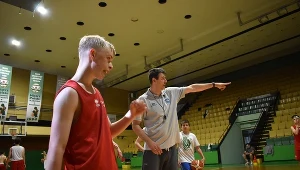 Trener Marcin Kękuś i zawodnik